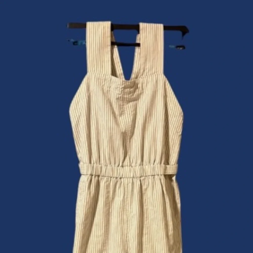 Everlane Womens The Fatigue Apron Jumpsuit Stripe Size‎ 4